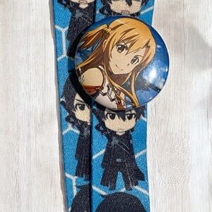 Anime Character Button and Lanyard